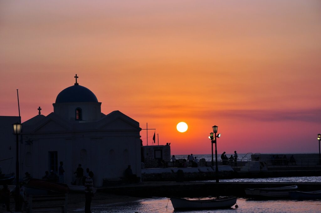 sunset, landscape, island