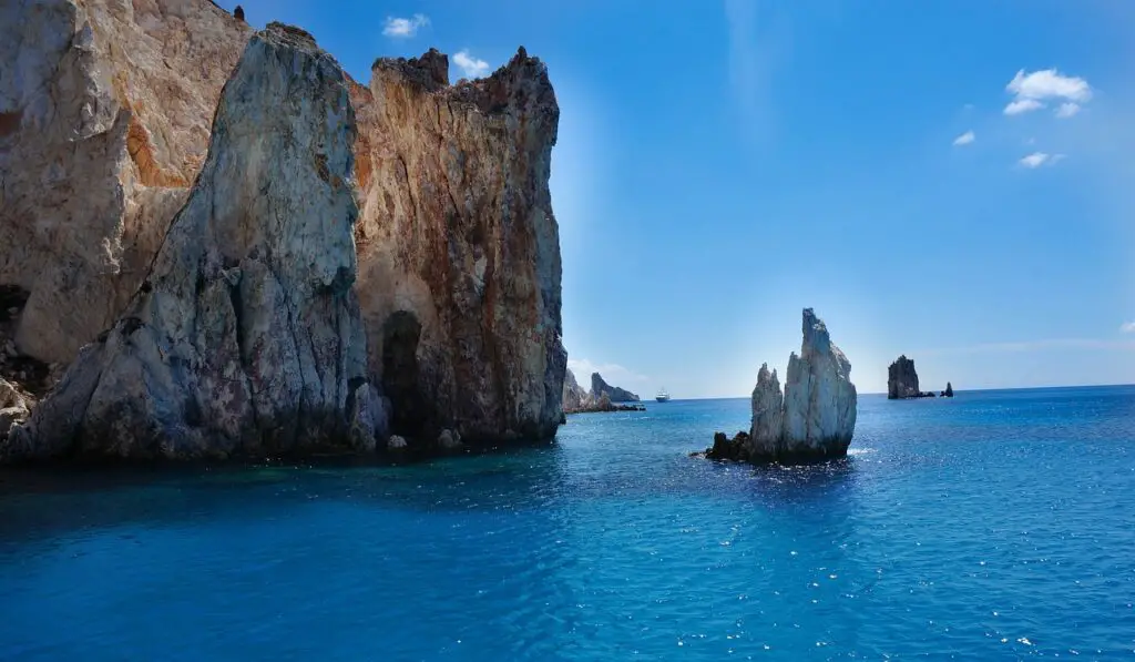 greek island, rocks, sea