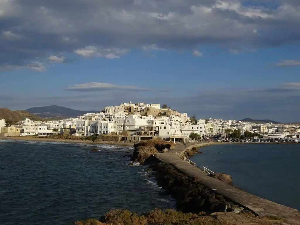 arriving into Naxos by boat